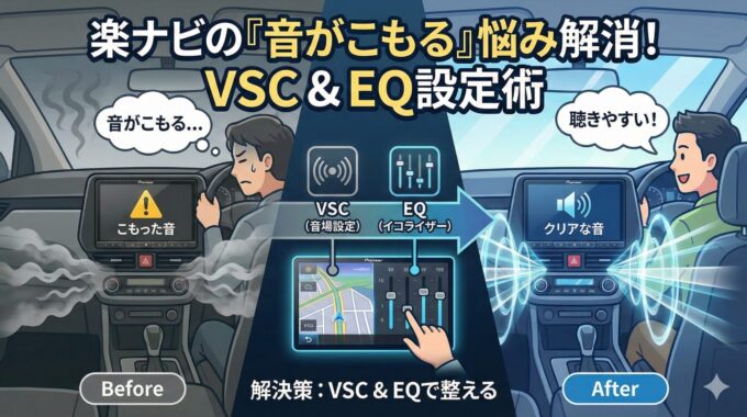 楽ナビ　音がこもる　VSC　イコライザー