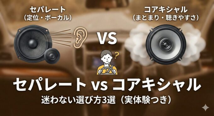 セパレートスピーカーとコアキシャルスピーカーの違いと比較｜迷わない選び方3選（実体験つき）のアイキャッチ画像