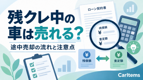 残クレ中の車は売れる？途中売却の流れと残債・査定額を比較するイメージ画像